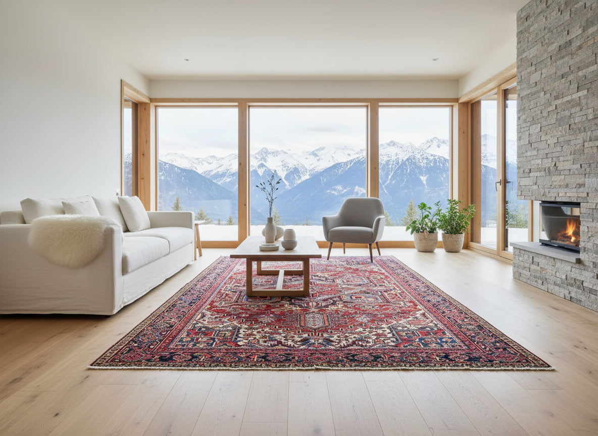 8'10"x12'1" Hand-Knotted 100% Wool Pile Herize Rug