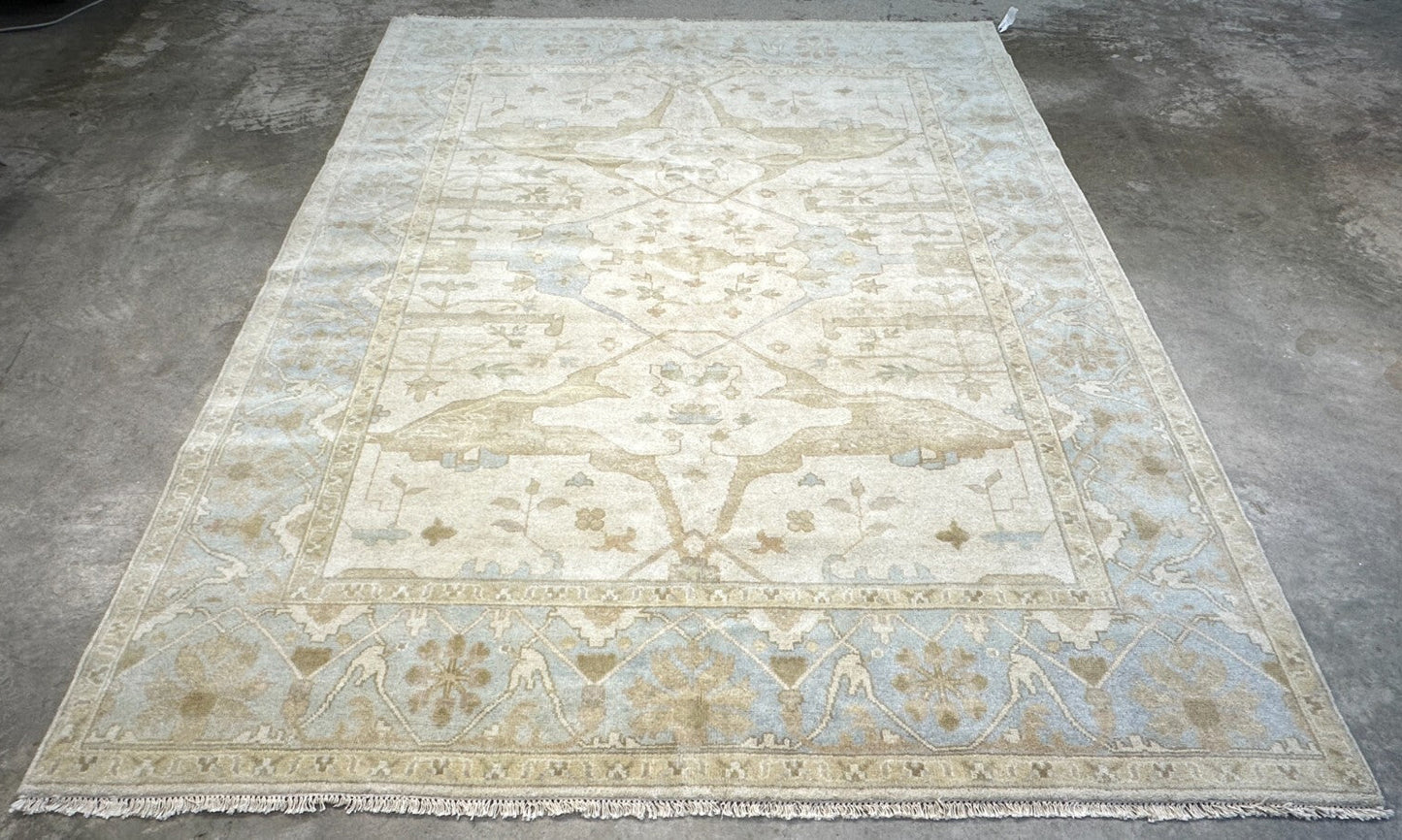 8'x10' Hand-Knotted 100% Lamb Wool Oushak Carpet - Area Rug
