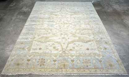 8'x10' Hand-Knotted 100% Lamb Wool Oushak Carpet - Area Rug