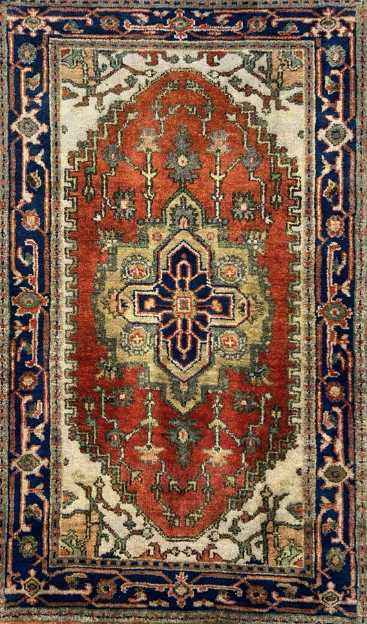 3'x5' Hand-Knotted 100% Wool Pile IndoSerapi Rug