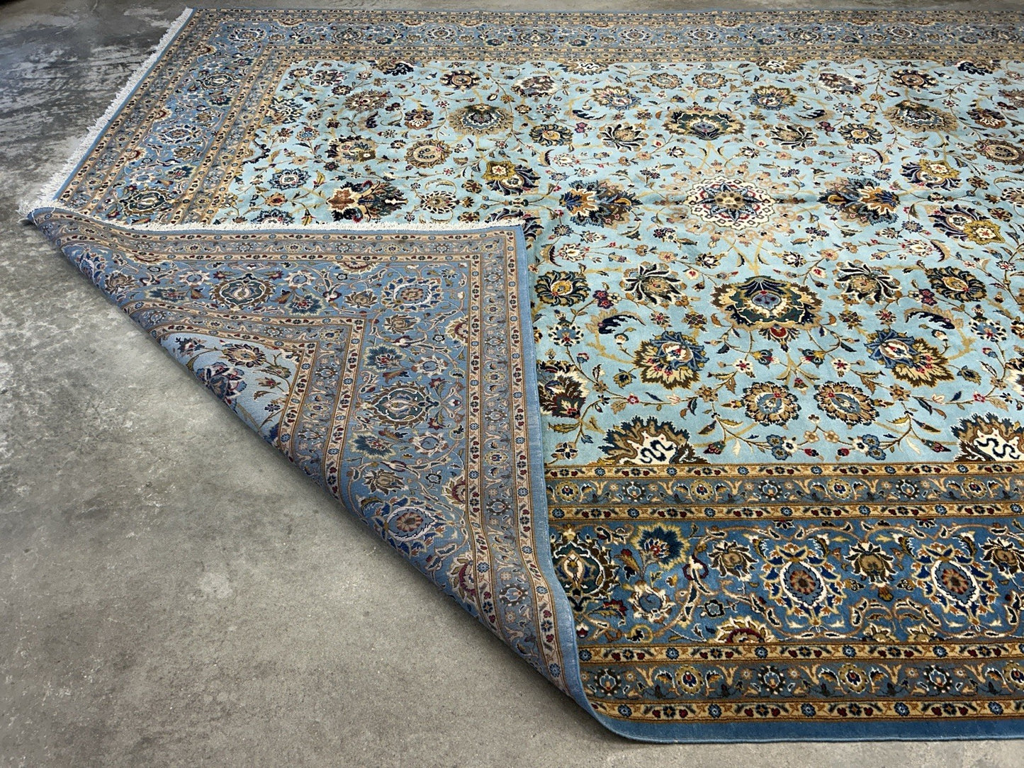 10’8”x14’2” Very Fine Hand-Knotted 100% Wool Pile Kashane Area Rug - Signed