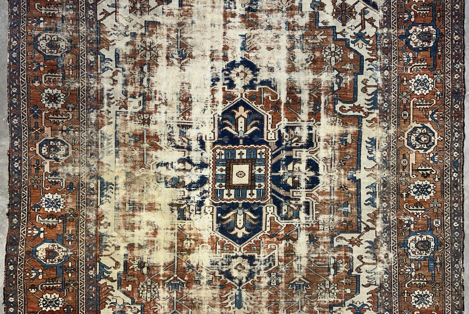 Collector Item- 10’5”x12’8” Old Antique Hand-Knotted Wool Pile Serapie Area Rug