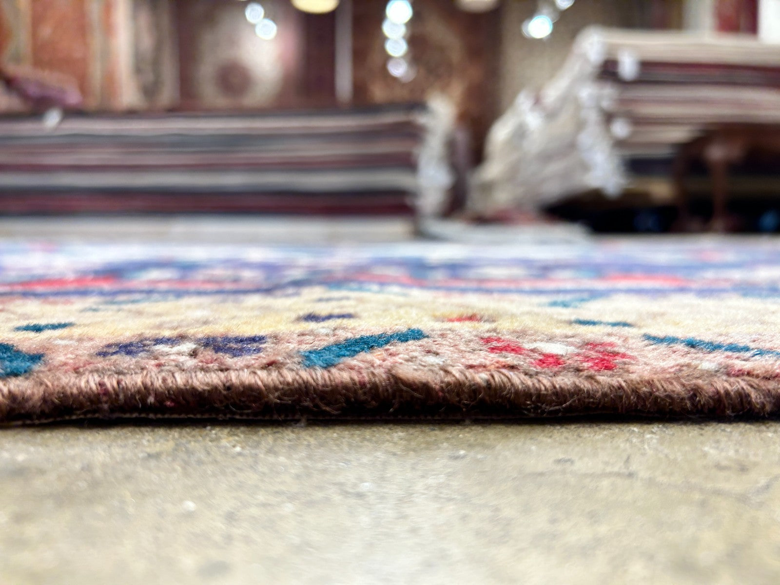 4'3"x5'6" Antique Hand-Knotted 100% Wool Pile Hamadane Rug