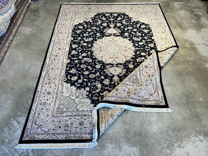9'x12' Hand-Knotted Wool & Silk Blend Oriental Rug