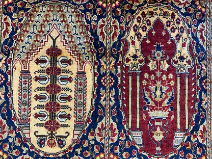 3'x4'5" Exquisite Fine Hand-Knotted 100% Silk Hereke Area Rug