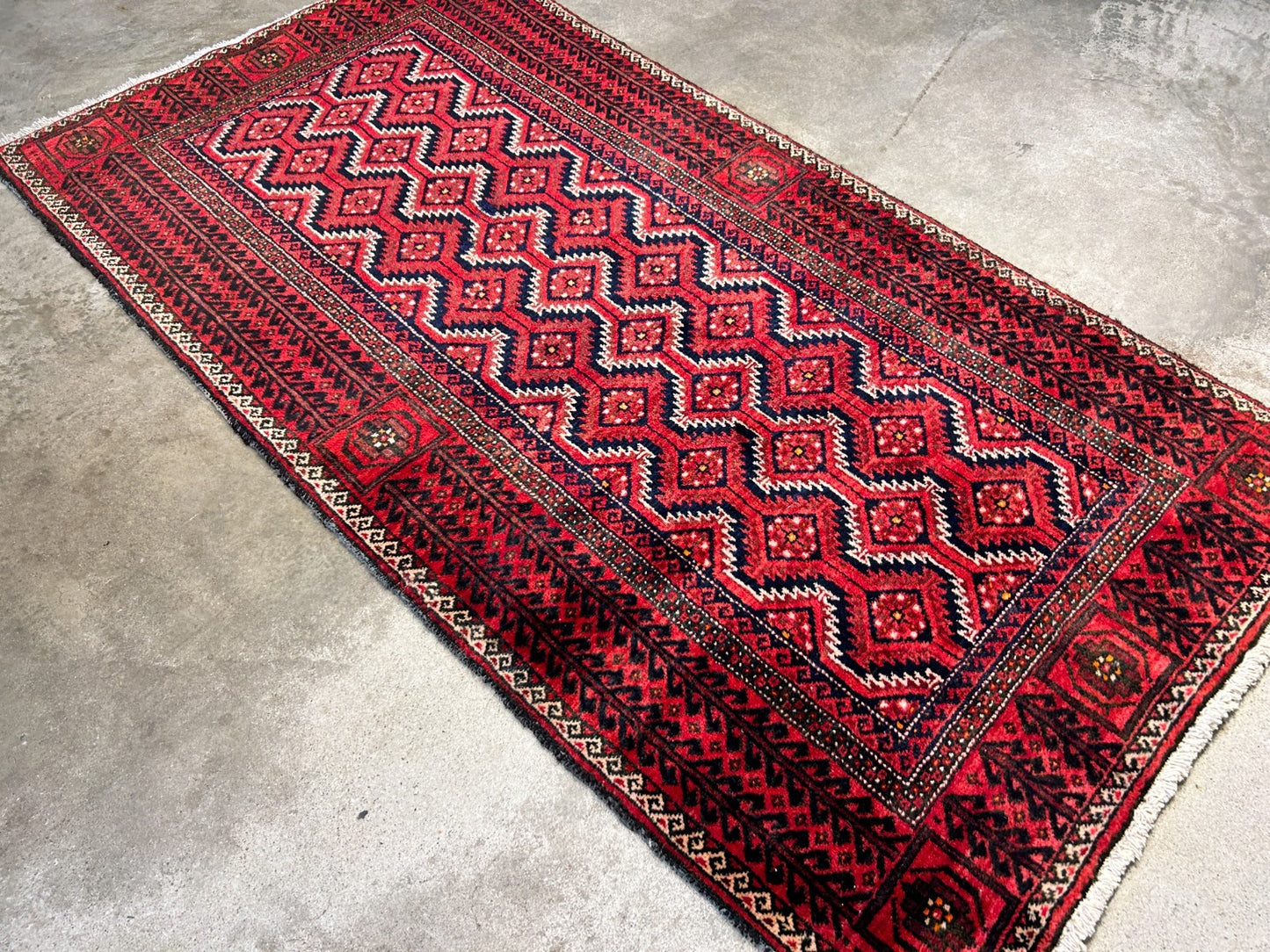 3'3"x6'2" Hand-Knotted 100% Wool Pile Persiane Balouchie Rug