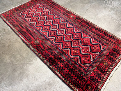 3'3"x6'2" Hand-Knotted 100% Wool Pile Persiane Balouchie Rug