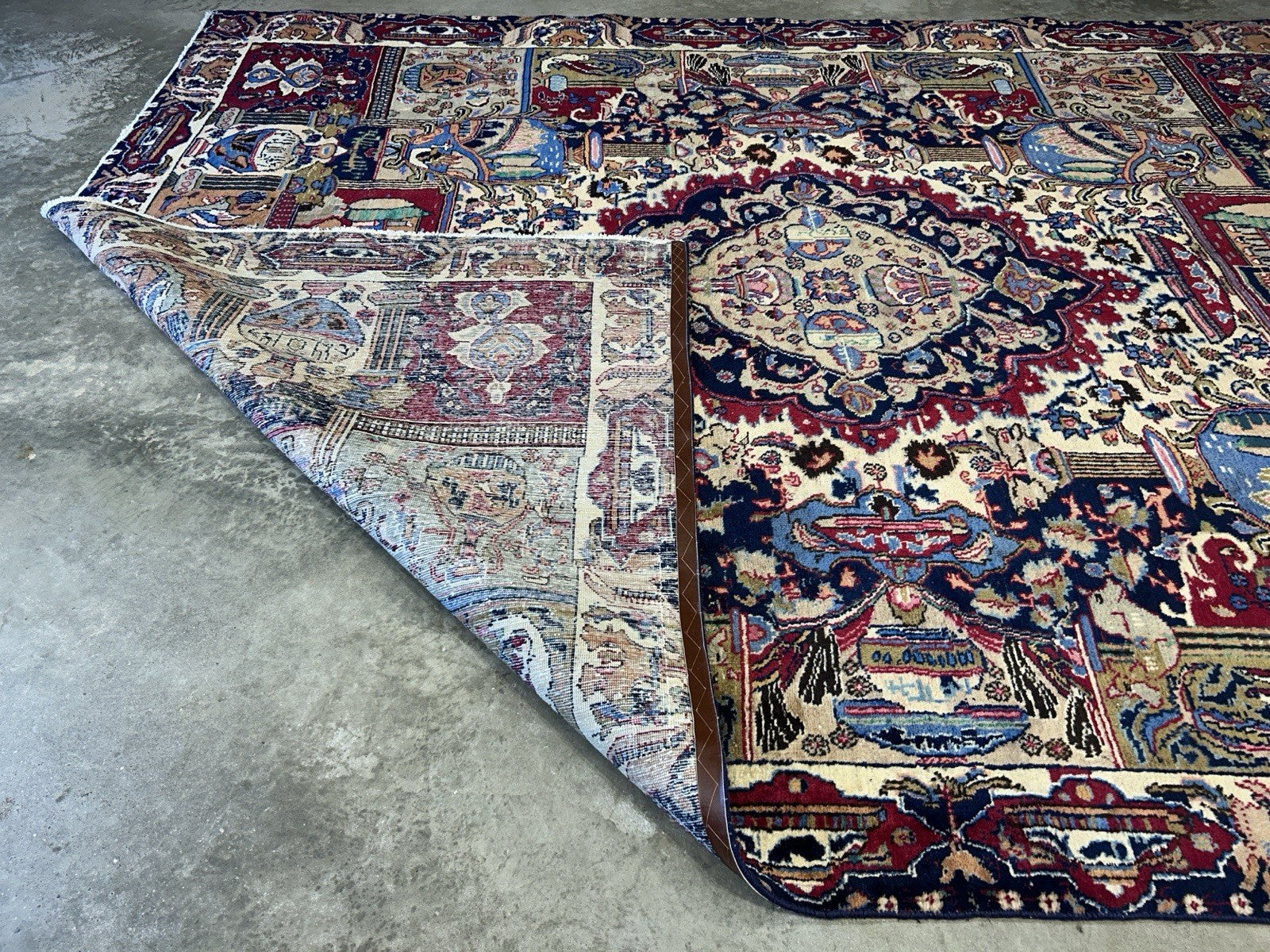 8’2”x11’2” Antique Hand-Knotted 100% Wool Pile Tabrize Area Rug - Carpet