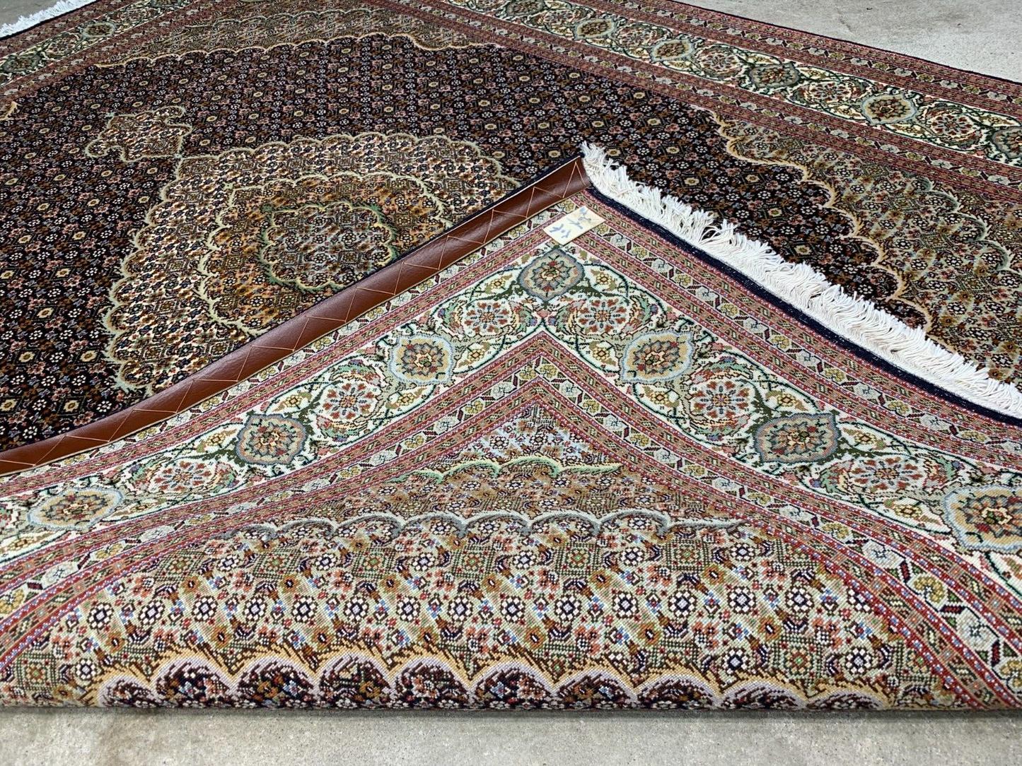 5'x6'9" Fine Hand-Knotted Wool & Silk Blend Tabrize Mahi Carpet - Area Rug