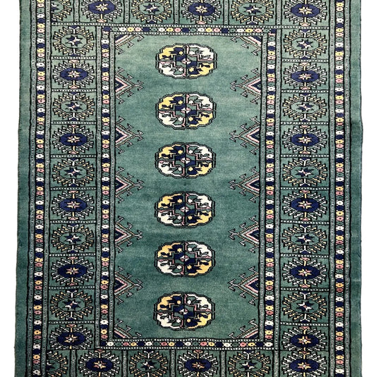 2'8"x4'1" Hand-Knotted 100% Wool Pile Bokhara Rug