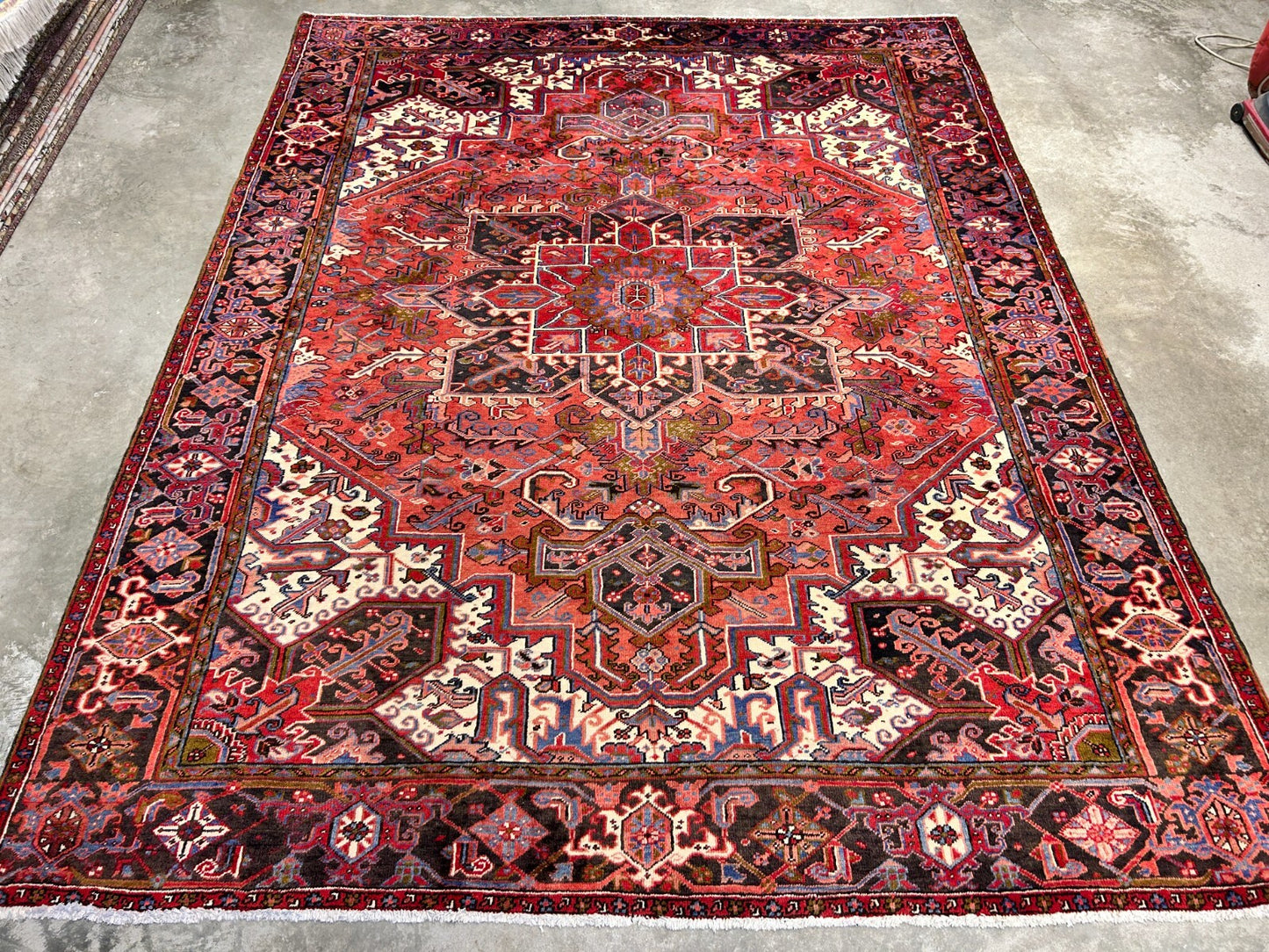 8'9"x11'4" Hand-Knotted 100% Wool Pile Herize Rug