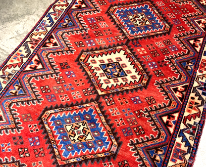 4'0" x 6'3" Hand-Knotted 100% Wool Pile Yalameh Area Rug - Carpet