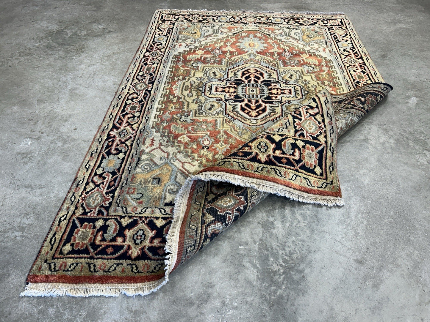 4’1”x6’1” Hand-Knotted 100% Wool Indoserapi Area Rug - Carpet