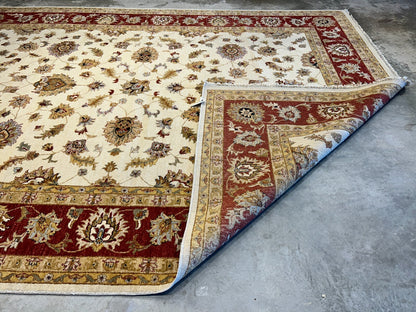 9'x12' Hand-Knotted 100% Wool Pile Kashane Design Carpet - Area Rug