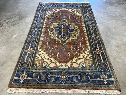3’1”x5’ Hand-Knotted 100% Wool Indoserapi Area Rug - Carpet