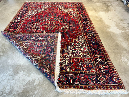 7'8"x11'5" Hand-Knotted 100% Wool Pile Herize Rug