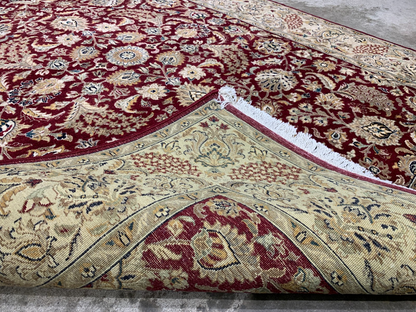 4'2"x6'0" Hand-Knotted Lahovere Vegetable-Dye 100% Wool Area Rug
