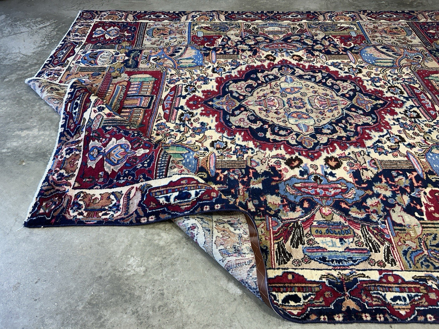 8’2”x11’2” Antique Hand-Knotted 100% Wool Pile Tabrize Area Rug - Carpet