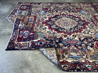 8’2”x11’2” Antique Hand-Knotted 100% Wool Pile Tabrize Area Rug - Carpet