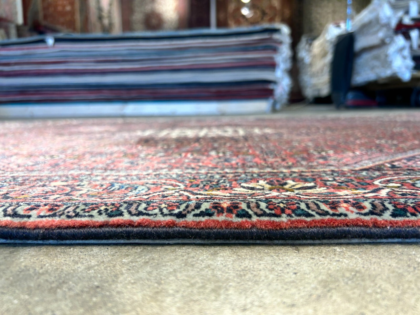 3'9"x5'8" Hand-Knotted 100% Wool Bidjare Carpet - Area Rug