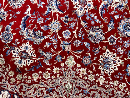 8'10"x12'4" Extra Fine Hand-Knotted Wool & Silk Isfahane Zolfaghari Rug