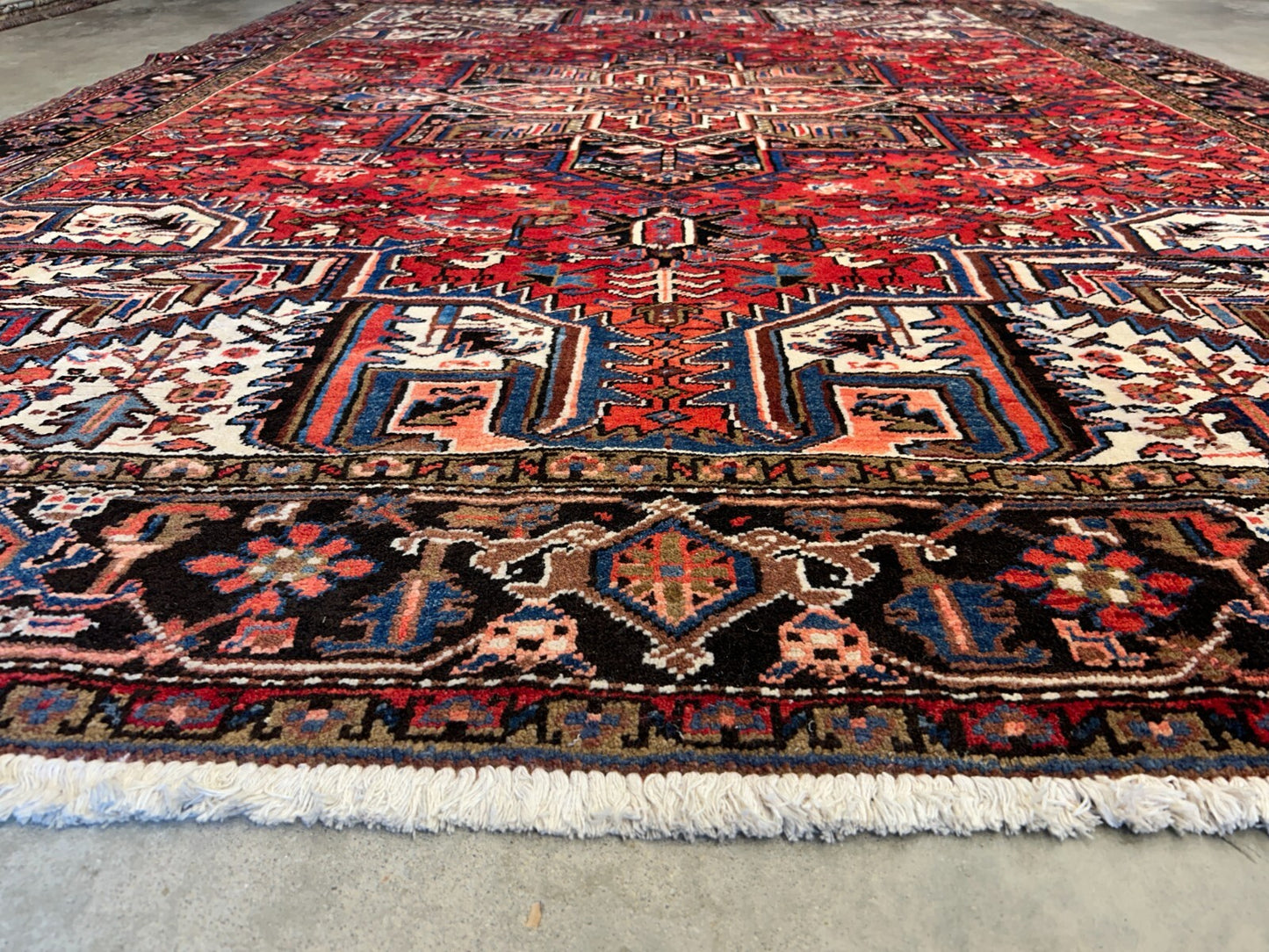 8'2"x11'1" Hand-Knotted 100% Wool Pile Herize Rug