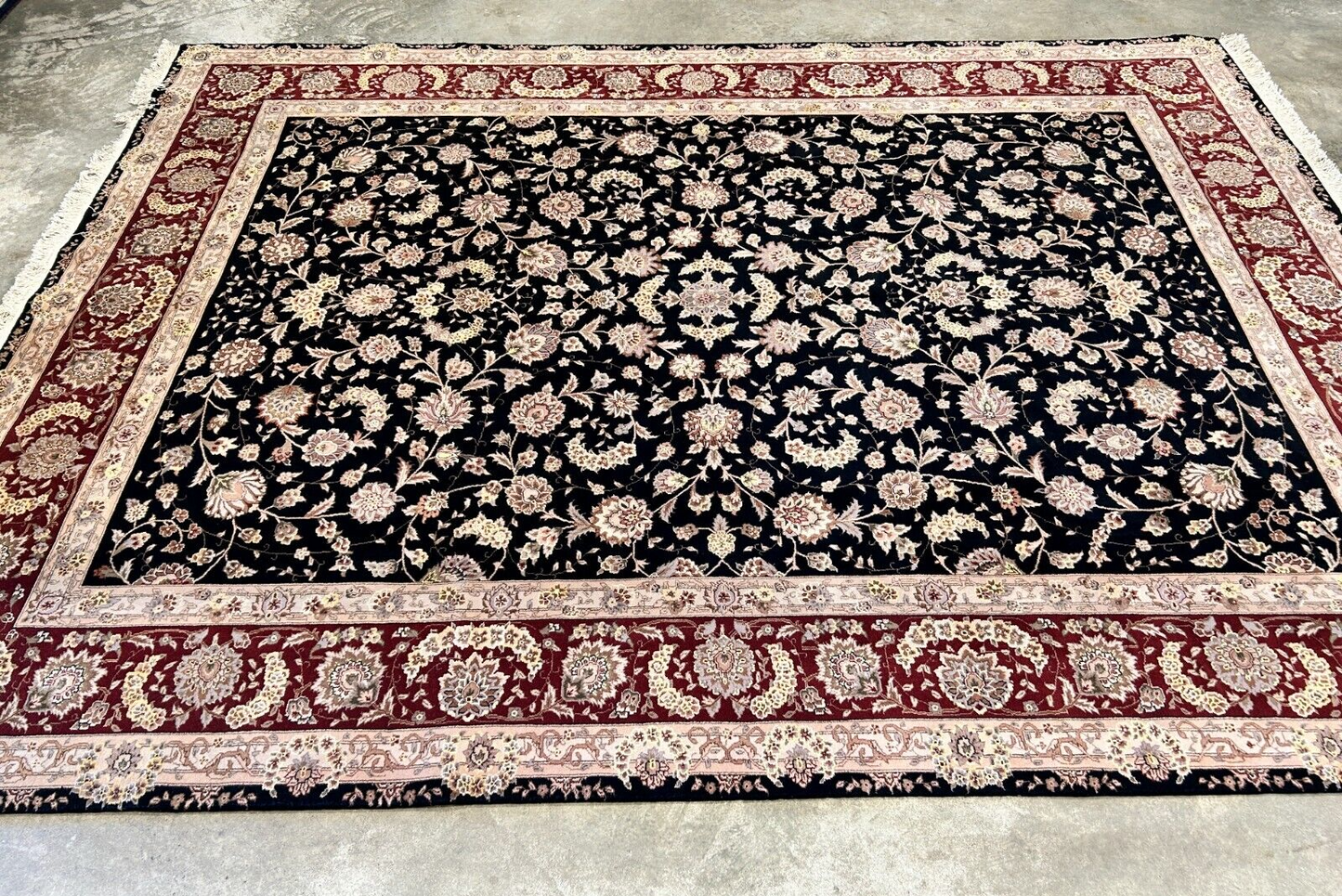 8'6"x11'6" Hand-Knotted Wool & Silk Pile Sinopersian Carpet - Area Rug