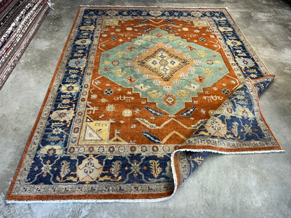 9'2"x11'11" Hand-Knotted 100%  Wool Pile IndoSerapi Rug