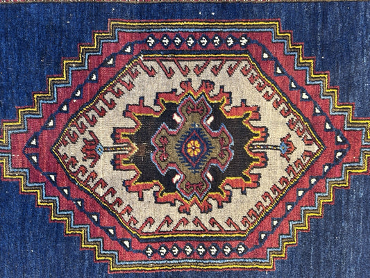 4'2"x8'1" Antique Hand-Knotted 100% Wool Pile Kazak Caucasian Area Rug - Carpet