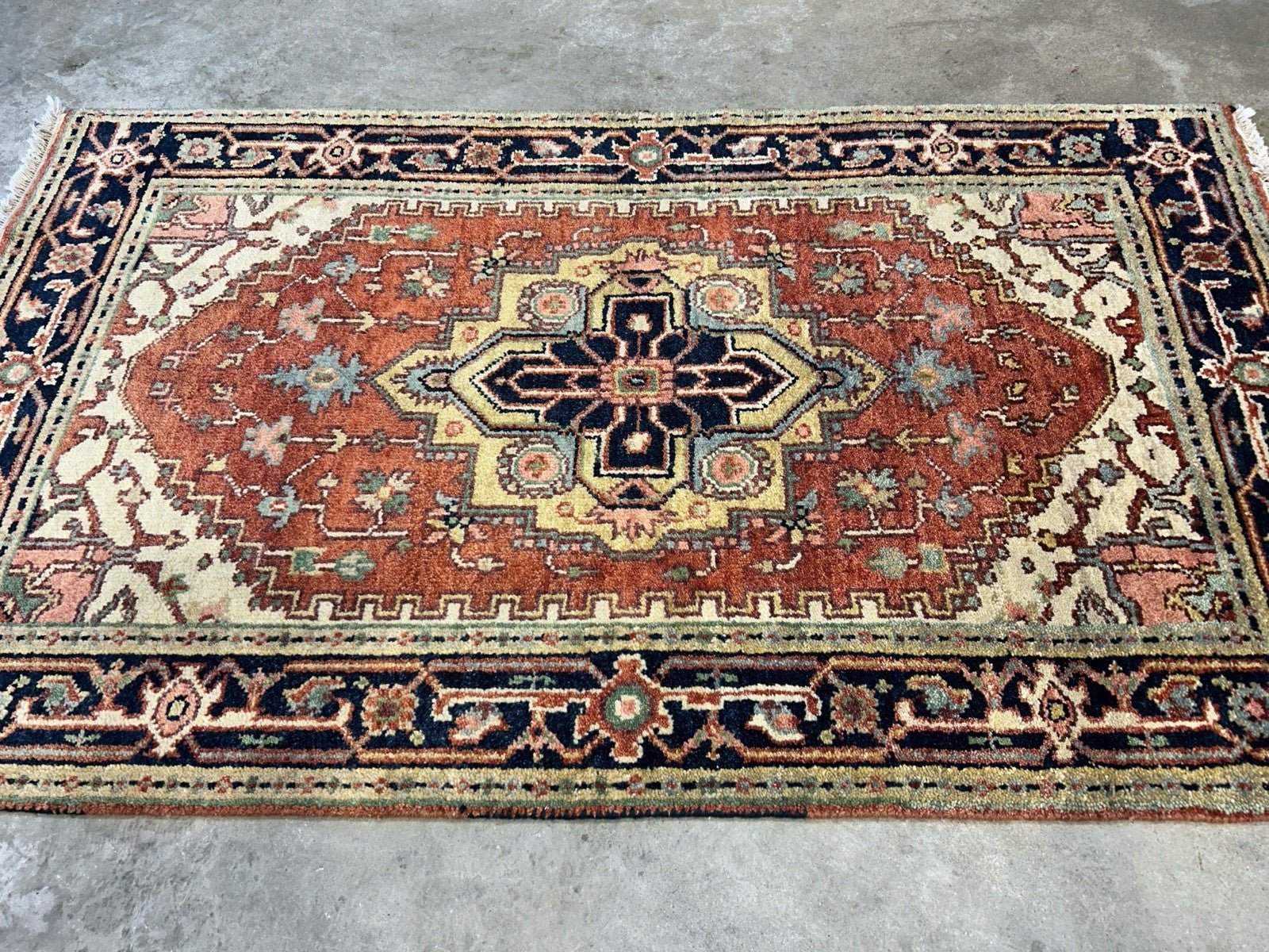 3’x5’1” Hand-Knotted 100% Wool Indoserapi Area Rug - Carpet