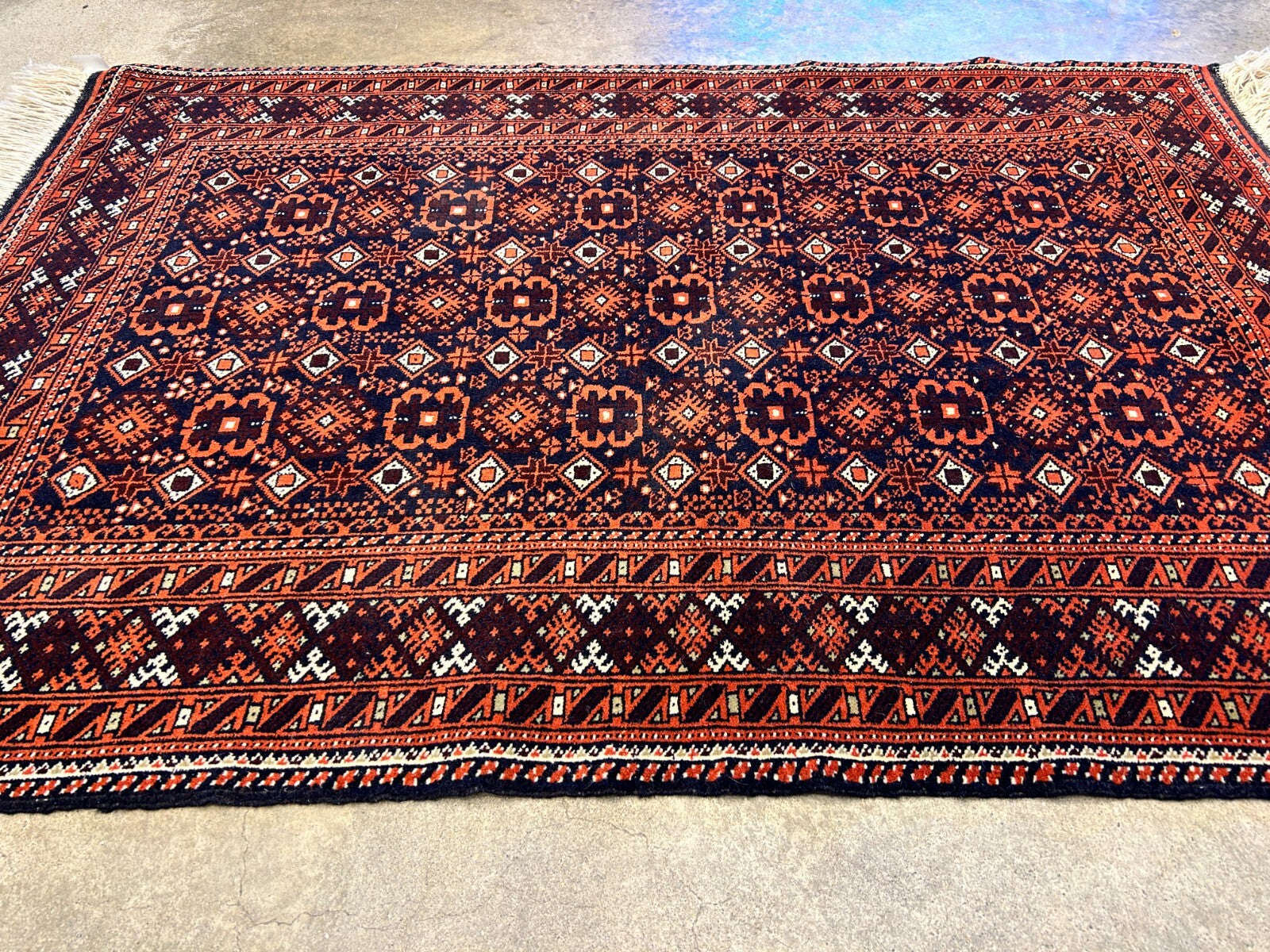3'2"x4'6" Hand-Knotted 100% Wool Pile Afghan Area Rug