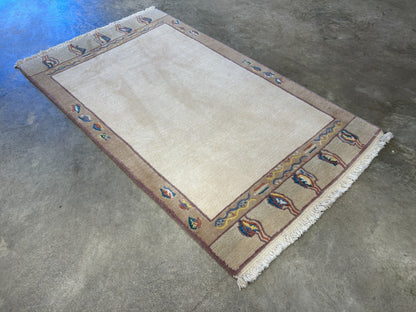 3'x5'3" Hand-Knotted 100% Wool Pile Nepali Area Rug - Carpet