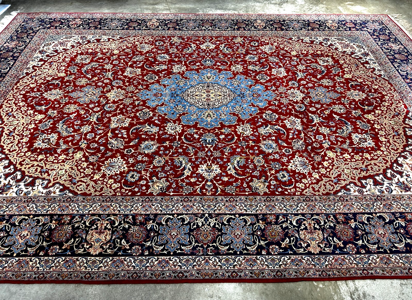 8'10"x12'4" Extra Fine Hand-Knotted Wool & Silk Isfahane Zolfaghari Rug