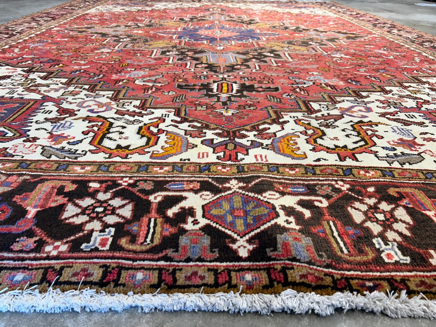8'3"x11'5" Hand-Knotted 100% Wool Pile Herize Rug