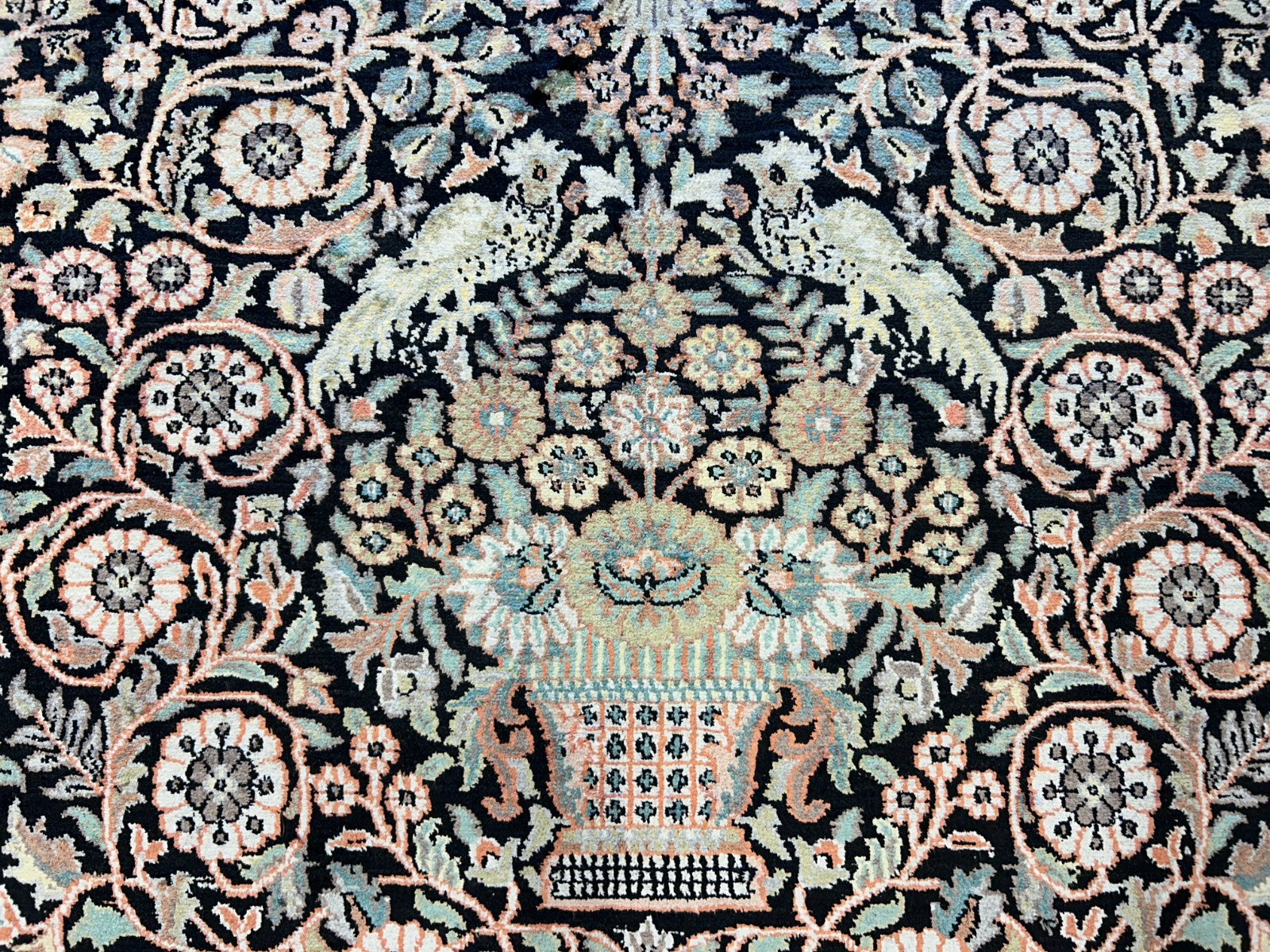 9'x12'6" Hand-Knotted 100%  Kashmiri Silk Pile Area Rug