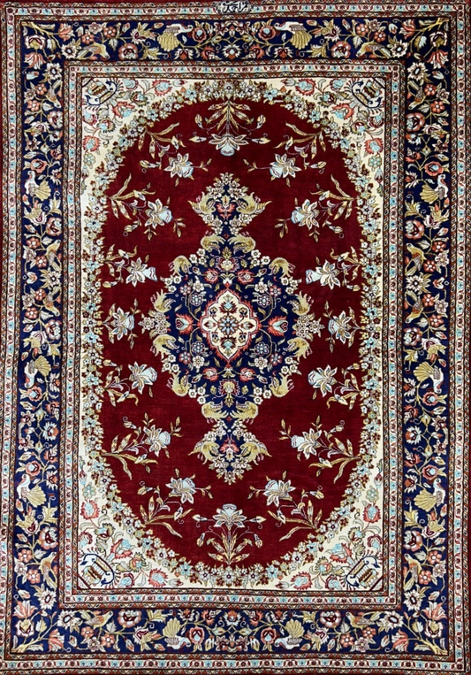 3'3"x5' Exquisite Fine Hand-Knotted 100% Silk Qume Area Rug