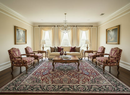 9'1"x12'4" Hand-Knotted 100% Wool Pile Oriental Rug