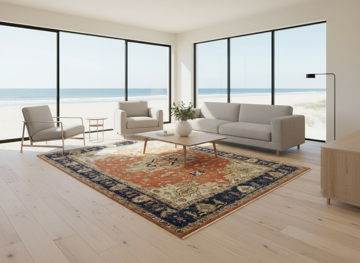 9'x12' Hand-Knotted 100%  Wool Pile IndoSerapi Rug