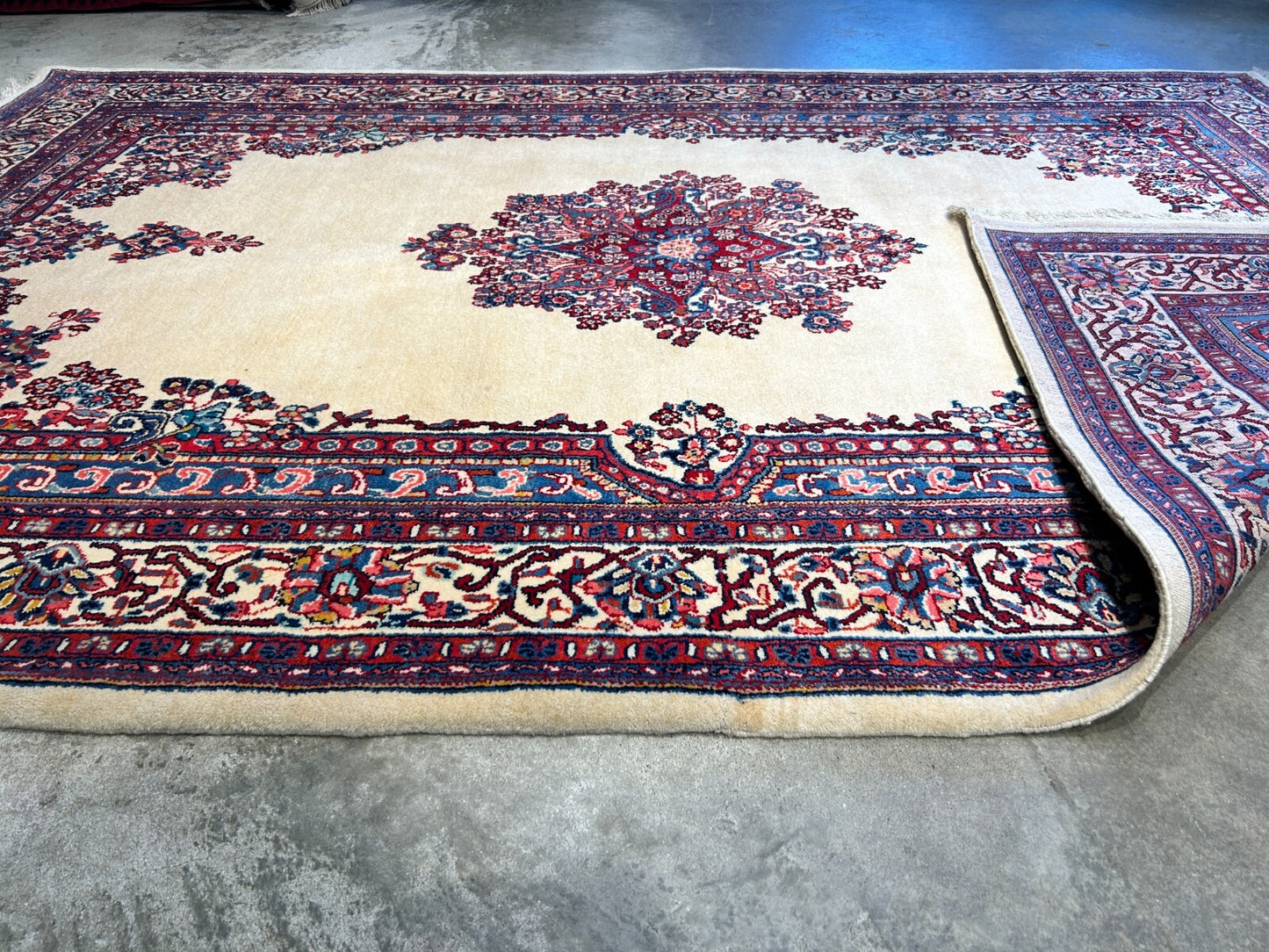 6'3"x9'5" Hand-Knotted 100% Wool Pile Sarouke Carpet - Area Rug