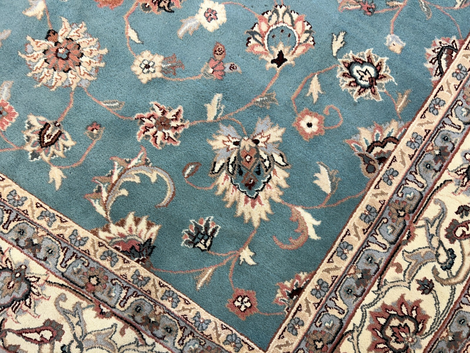 9'x12' Hand-Knotted 100% Wool Pile Kashane Design Carpet - Area Rug