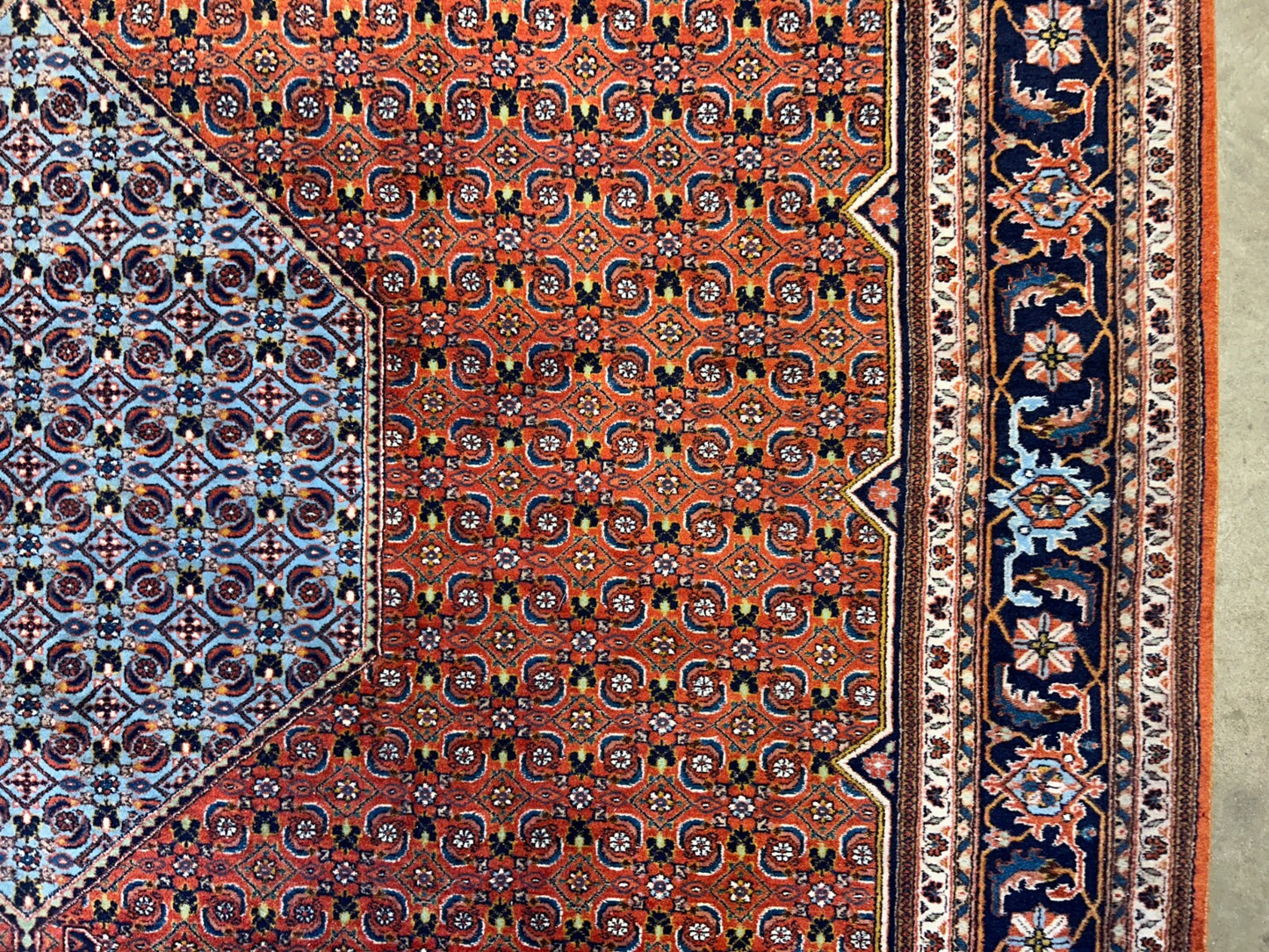 8'6"x12' Hand-Knotted 100% Wool Pile IndoBijar Rug