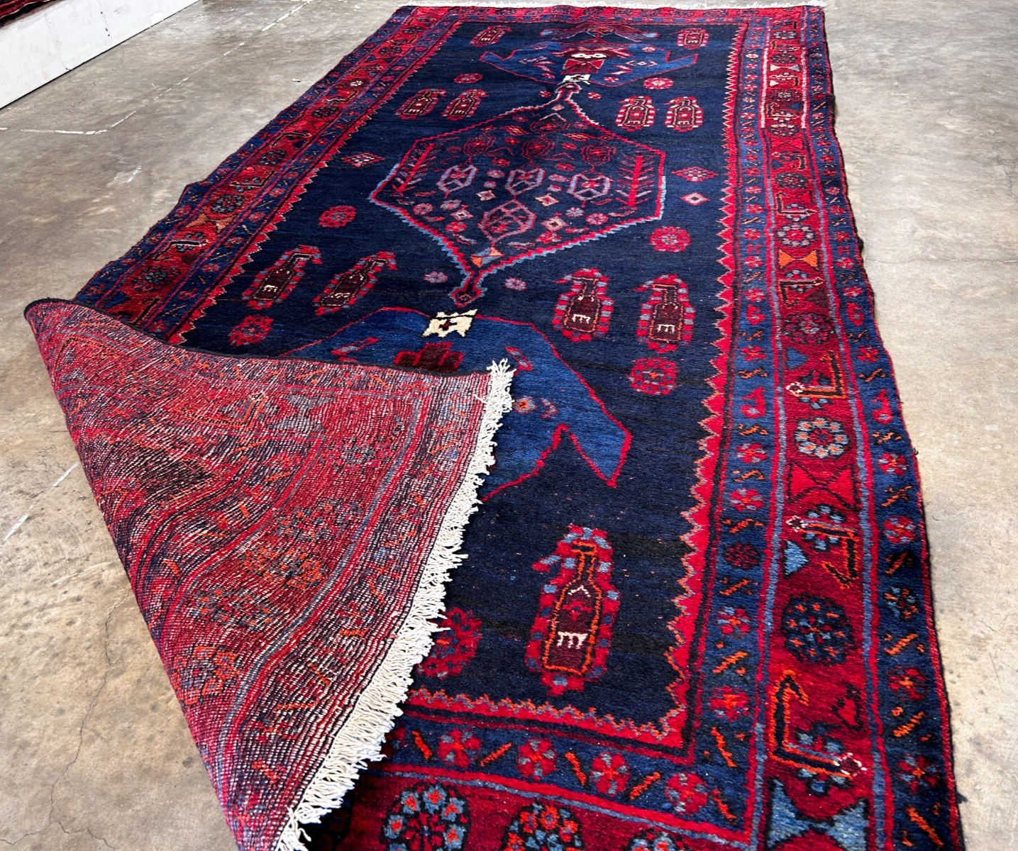 4'7" x 9'9'' Hand-Knotted 100% Lamb Wool Bidjare Area Rug