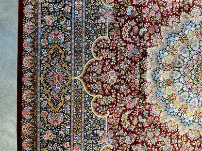 6'5"x9'10" Exquisite Hand-Knotted 100% Silk Qume Rug