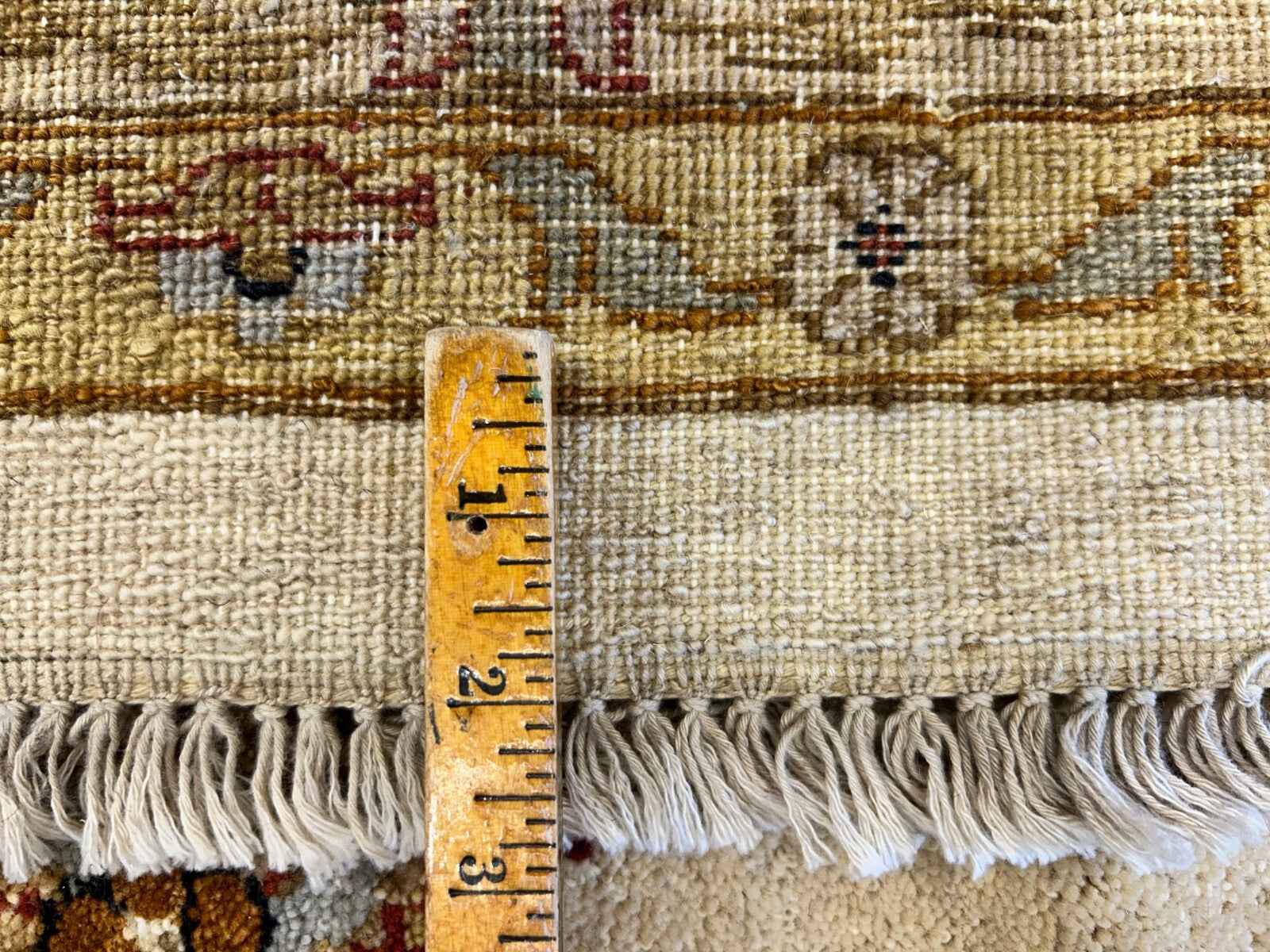9'x12' Hand-Knotted 100% Wool Pile Kashane Design Carpet - Area Rug