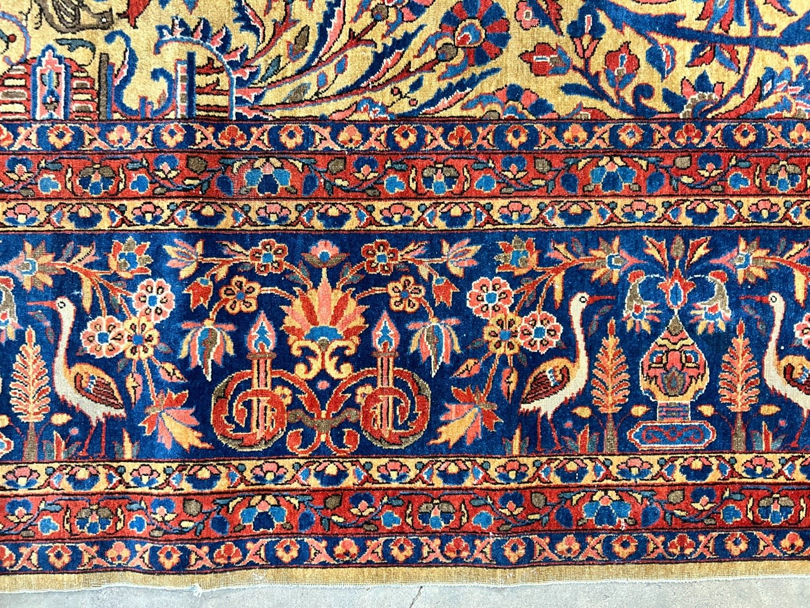 8'8"x11'9" Collector Antique 100% Wool Pile Sarouke Rug