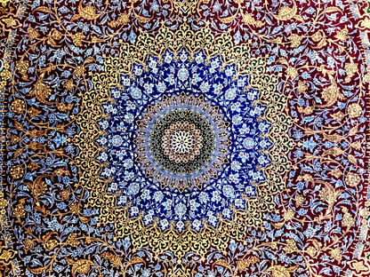 6'6"x10' Exquisite Extra-Fine Hand-Knotted 100% Silk Qume Carpet - Area Rug