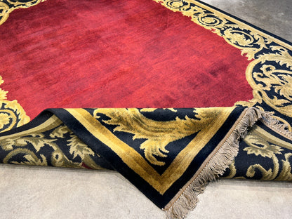 5'11"x8'8'' Hand-Knotted 100% Lamb Wool Pile Tibetan Area Rug - Area Carpet