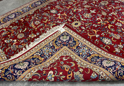 7'11"x9'7" Hand-Knotted 100% Wool Pile Qume Rug