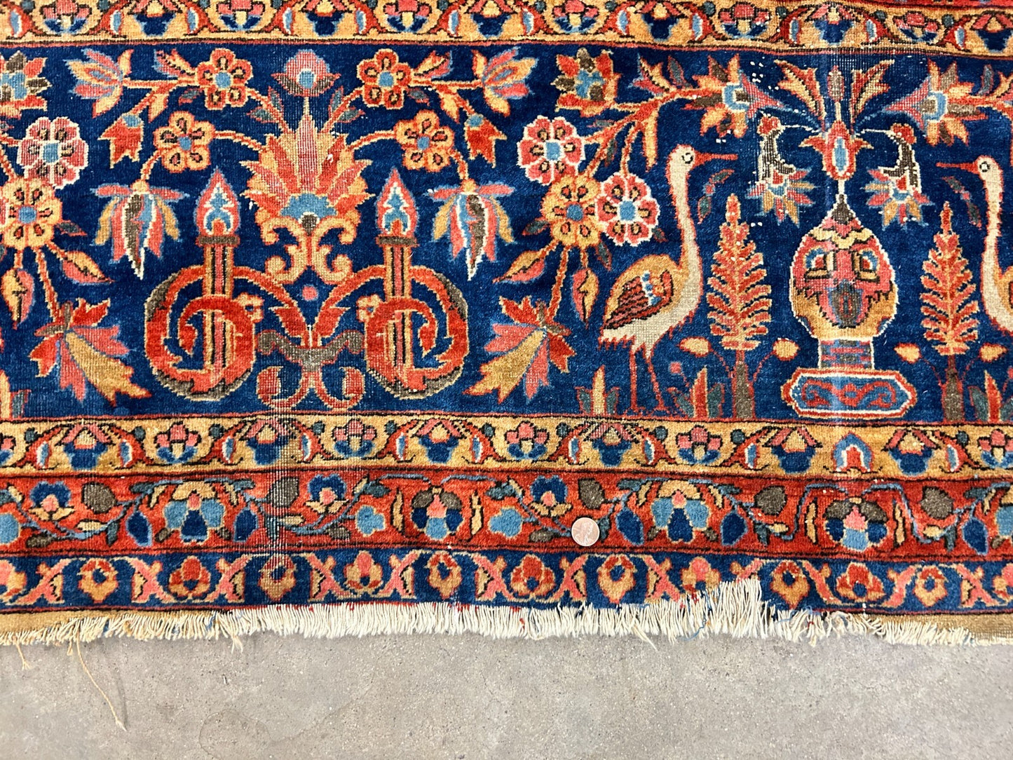 8'8"x11'9" Collector Antique 100% Wool Pile Sarouke Rug