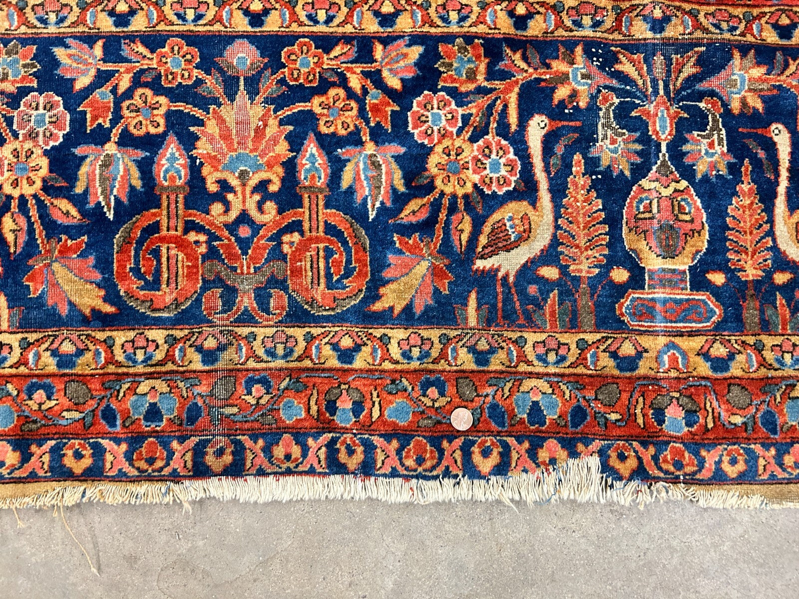 8'8"x11'9" Collector Antique 100% Wool Pile Sarouke Rug